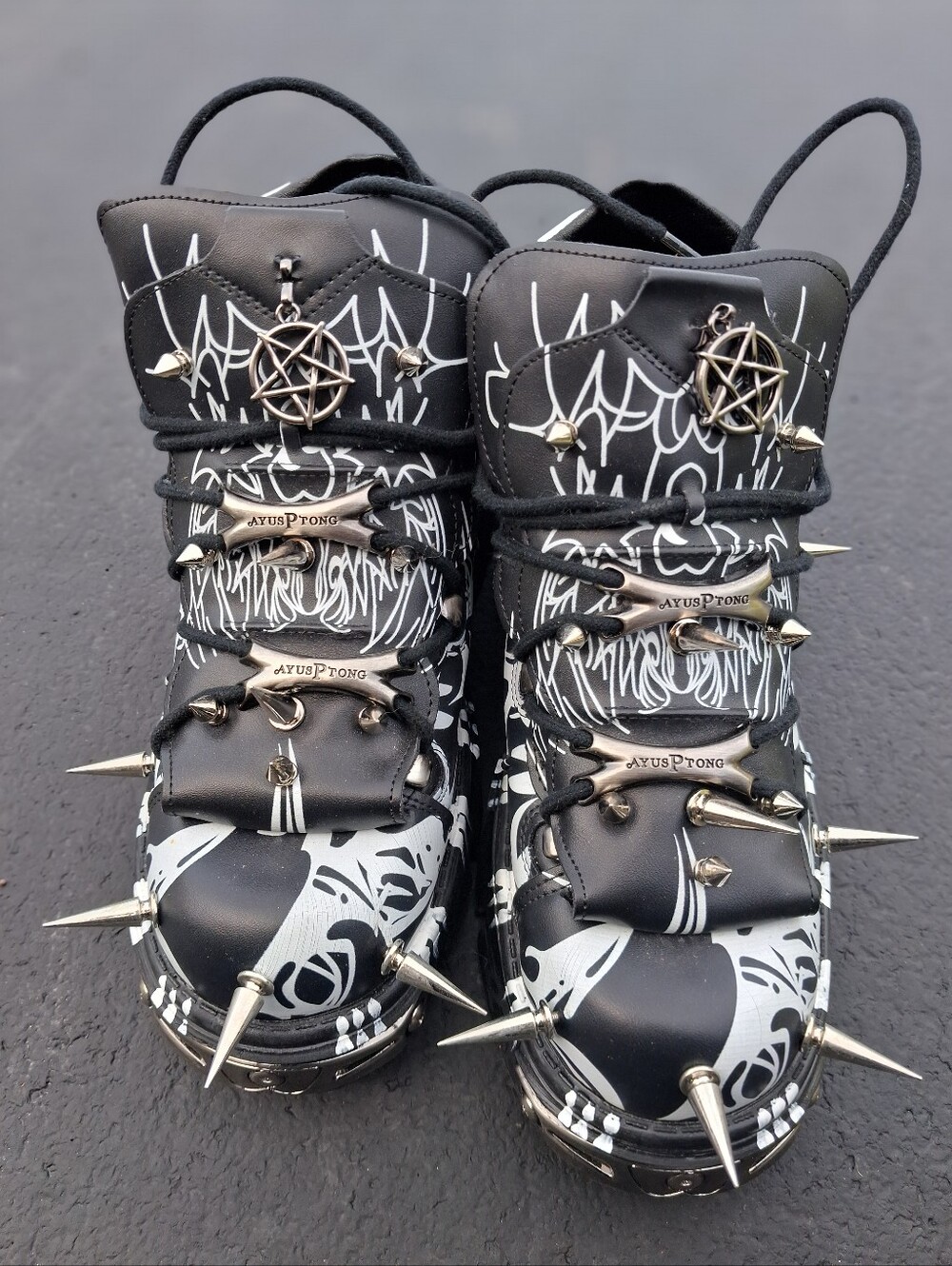 Black Gothic Spike Platform Shoes